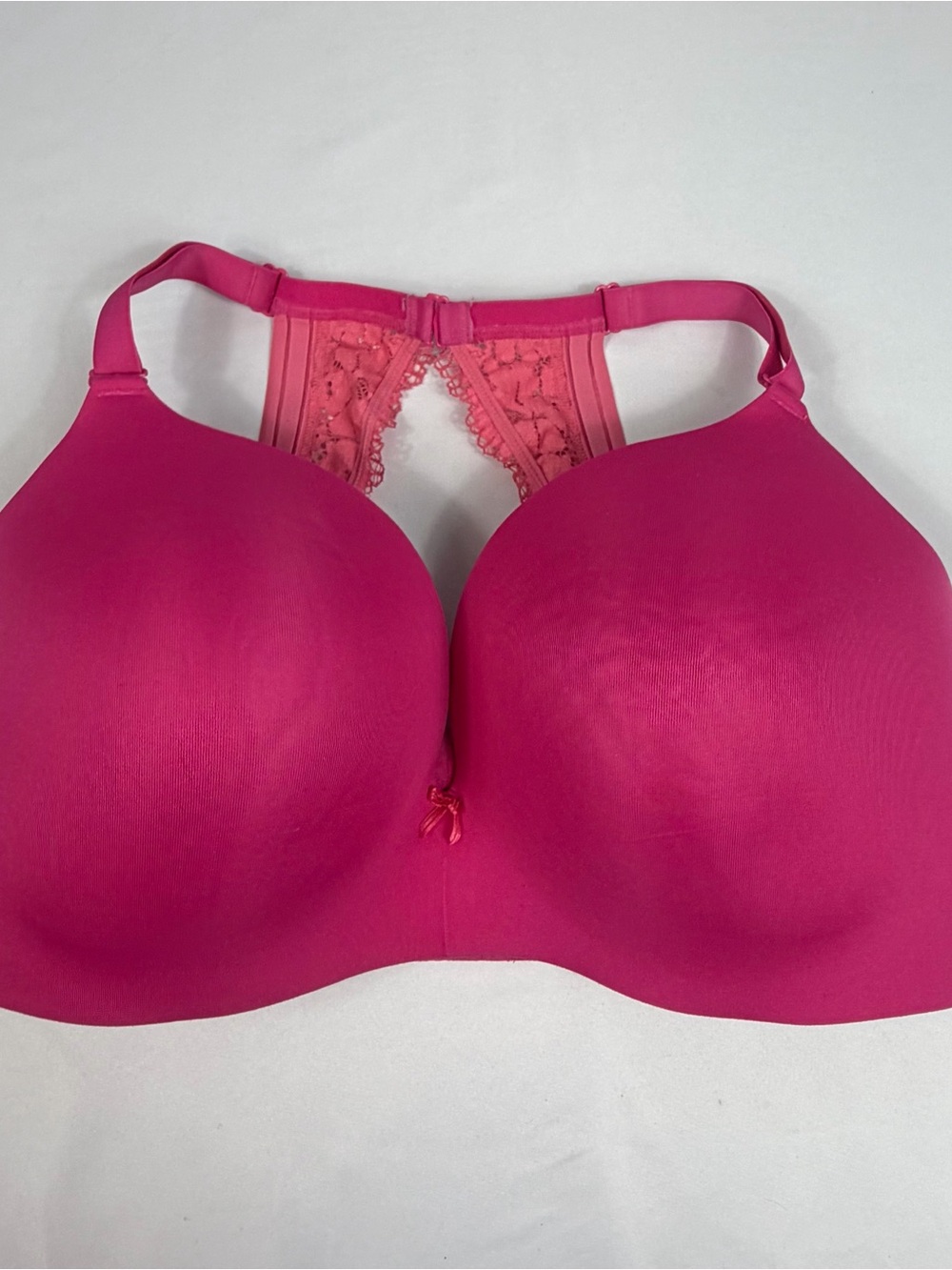 Cacique Lane Bryant Pink 40F Lightly Lined Lace Racerback Bra